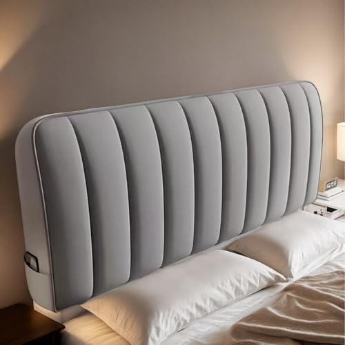 HEADBOARD Bettkopfteil Hussen, Weicher Stretch-Samtstoff Staubdichte Schutzhülle Für Gepolsterte Schlafzimmer, Waschbarer Abnehmbarer Kopfteilbezug Für Bett,D,100cm von HEADBOARD