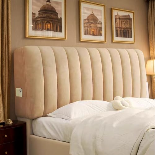 HEADBOARD Bettkopfteil Hussen, Weicher Stretch-Samtstoff Staubdichte Schutzhülle Für Gepolsterte Schlafzimmer, Waschbarer Abnehmbarer Kopfteilbezug Für Bett,E,100cm von HEADBOARD