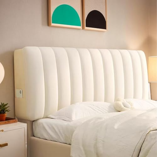 HEADBOARD Bettkopfteil Hussen, Weicher Stretch-Samtstoff Staubdichte Schutzhülle Für Gepolsterte Schlafzimmer, Waschbarer Abnehmbarer Kopfteilbezug Für Bett,F,100cm von HEADBOARD