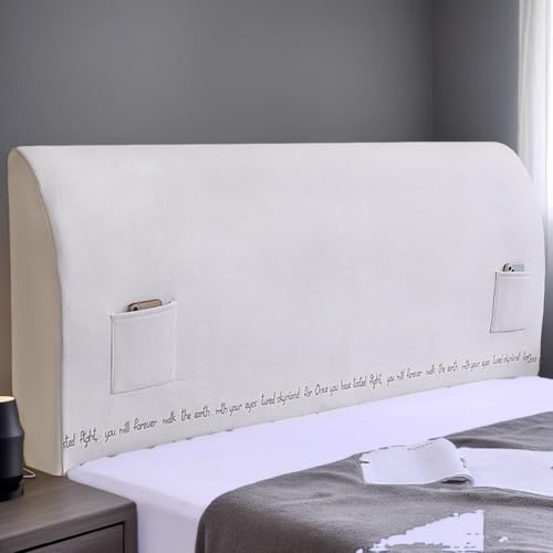 HEADBOARD Bettkopfteil Hussen Bett Kopfteil Bezug,Staubdichte Schutzhülle Für Gepolsterte Schlafzimmer Kopfteilc,Weicher Strecken Samtstoff Staubdicht,Weiß,150CM HEADBOARD Bettkopfteil Hussen Bett Kopfteil Bezug,Staubdichte Schutzhülle Für Gepolsterte Schlafzimmer Kopfteilc,Weicher Strecken Samtstoff Staubdicht,Weiß,150CM von HEADBOARD