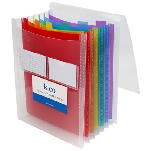 Ordner, Dateimanager, Stehende Akkordeontaschen for Dokumente im A4-Format, erweiterbarer transparenter Dateiordner, wasserdichte Organizer-Tasche, Business-Büro-Briefpapier, Datei-Organizer von HEAGER