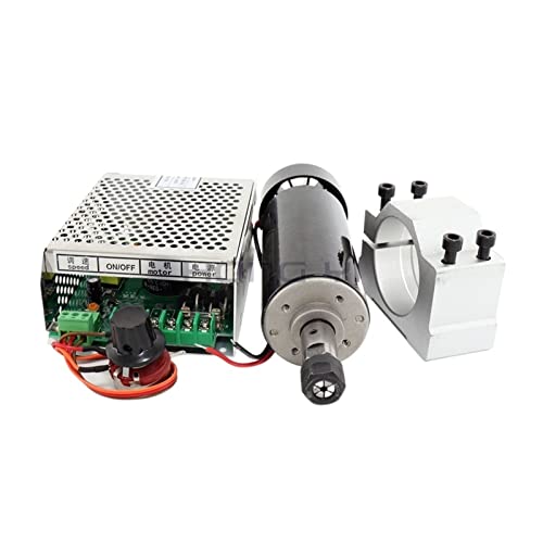 HEALBYBLE 0,5 kW Klemmen Luftgekühlte luftgekühlte Spindel + ER11 Spannfutter CNC 500 W Spindelmotor + Netzteil Drehzahlregler,Leichter Lauf(Package5) von HEALBYBLE