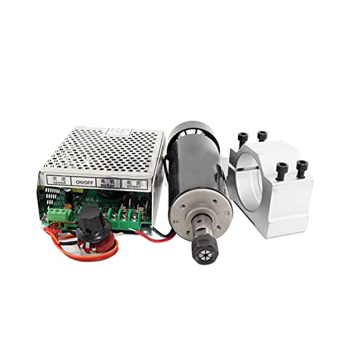 HEALBYBLE 0,5 kW Klemmen Luftkühlte Luftkühlungsspindel ER11 Futter CNC 500W Spindelmotor + Stromversorgungsgeschwindigkeit Gouverneur,Multi-Schutzfunktionen(Package 5) von HEALBYBLE