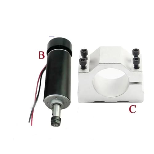 HEALBYBLE 0,5 kW luftgekühlter Spindelmotor ER11 Spannfutter CNC 500 W Spindel-Gleichstrommotor + 52 mm Klemmen + Netzteil Drehzahlregler for DIY-CNC,Leichter Lauf(2 Set-2) von HEALBYBLE