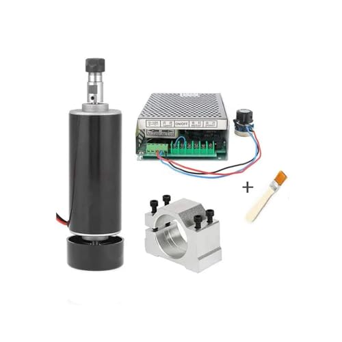 HEALBYBLE 0,5 kW luftgekühlter Spindelmotor ER11 Spannfutter CNC 500 W Spindel-Gleichstrommotor + 52 mm Klemmen + Netzteil Drehzahlregler for DIY-CNC,Leichter Lauf(3 Set) von HEALBYBLE