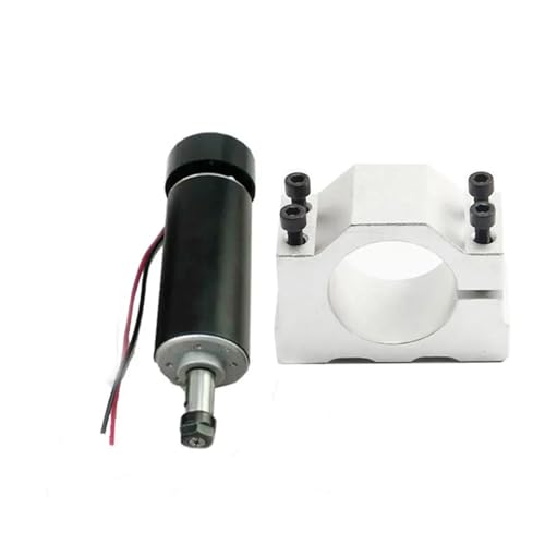 HEALBYBLE 0,5 kW luftkühlter Spindelmotor ER11 Spannfutter CNC 500 W Spindel-Gleichstrommotor + 52-mm-Klemmen + Netzteil-schwindigkeitsregler,Leichter Lauf(2 Set-2) von HEALBYBLE