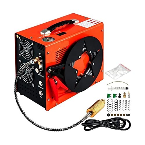 HEALBYBLE 4500 Psi PCP Luftkompressor Hochdruckpumpe 12 V Eingebauter Adapter & amp;Fan Auto-Stop for Luftgewehr, Tauchflasche,Hohe Haltbarkeit von HEALBYBLE