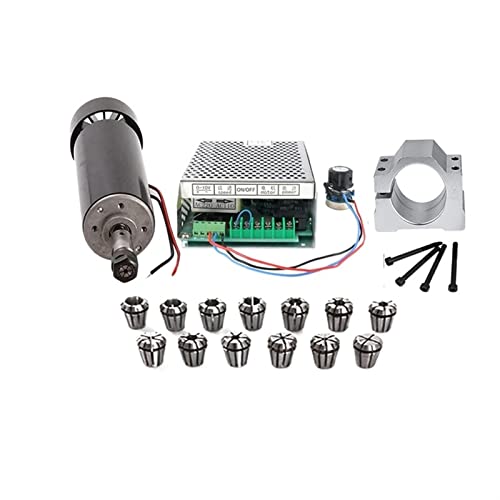 HEALBYBLE 50. 0w CNC. Spindelluftgekühlte Spindelmotorkits 0. 5kw. Spindelmotor + 220/110 Stromversorgung + 1Set / 13pcs ER11-Spannzange zum Gravieren,Multi-Schutzfunktionen von HEALBYBLE