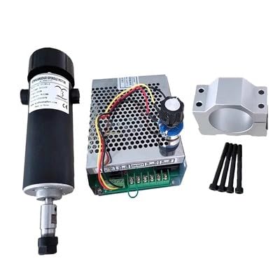 HEALBYBLE 500 W ER11 / ER16 CNC-DC-Luftgekühlter Spindelmotor mit Drehzahlregler + Spannzangen + Klemme + Bits,Leichter Lauf(Set 3 (ER11)) von HEALBYBLE