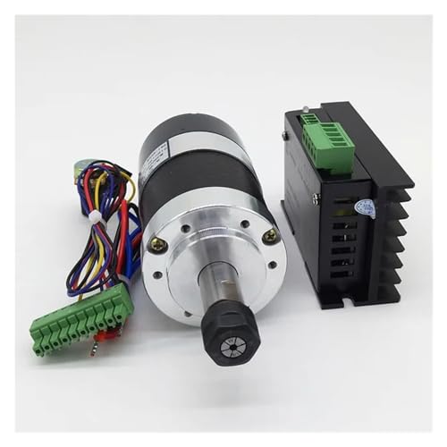 HEALBYBLE ER11/ER16 Spannzange 55mm PCB 500W / 300W Luftgekühlter bürstenloser Spindelmotor Graviermaschine 48V 12000R Netzteil Treiber + Klemme,Leichter Lauf(300W Set 2,ER11) von HEALBYBLE