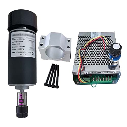 HEALBYBLE Luft gekühlt 0,3 kW. CNC Spindlemotor Kit Er16 Chuck 300W Spindelmotor/Netzteil Government Gouverneur for Gravur,Multi-Schutzfunktionen(Package 4 ER16) von HEALBYBLE