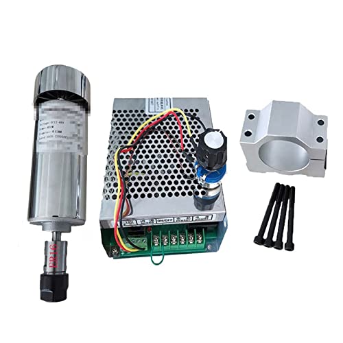 HEALBYBLE Luft gekühlt 0,4 kW. CNC Spindlemotor Kit Er16 Chuck 400W Spindelmotor/Netzteil Government Gouverneur for Gravur,Multi-Schutzfunktionen(Package 5 ER16) von HEALBYBLE