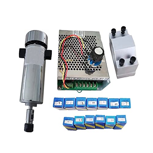 HEALBYBLE Luft gekühlt 0,8 kW DC110 20000 U/min CNC Spindlemotor -Kit ER11/ Chuck 800W Spindelmotor + Stromversorgungsgeschwindigkeit Gouverneur for Gravur,Multi-Schutzfunktionen(Package 6) von HEALBYBLE