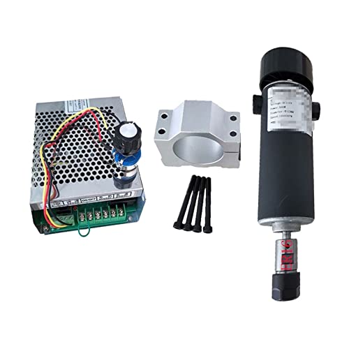 HEALBYBLE Luftgekühlt Dc 110v 0. 5kw. CNC Spindlemotor Kit Er16 Chuck 500W Spindelmotor/Netzteil Government Gouverneur for Gravur,Multi-Schutzfunktionen(Package 5 ER16) von HEALBYBLE