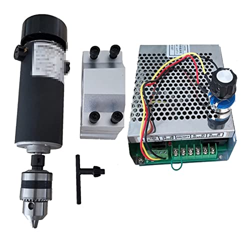 HEALBYBLE Luftgekühlte 0,5 kW. CNC Spindlemotor Kit Bohrfutter 500W Spindelmotor + / Netzteil Government Gouverneur for Gravur,Multi-Schutzfunktionen(Package 1) von HEALBYBLE