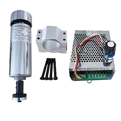 HEALBYBLE Luftgekühlte 0,5 kW. CNC Spindlemotor Winkel Mühle Kit Chuck 500 Watt Spindelmotor/Stromversorgung Government Gouverneur for Gravur,Multi-Schutzfunktionen(Package 1) von HEALBYBLE