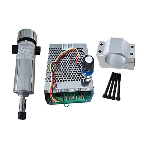 HEALBYBLE Luftgekühlte 0,8 kW. DC110V 20000RPM CNC. Spindlemotor-Kit. ER11 / Chuck 800W Spindelmotor/Netzteil Government Gouverneur for Gravieren,Multi-Schutzfunktionen(Package 5) von HEALBYBLE