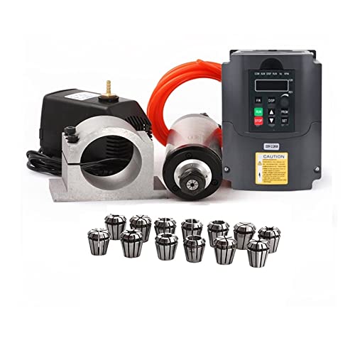 HEALBYBLE Wassergekühltes 2,2-kW-Spindel-Kit ER20-Frässpindelmotor + 2,2-kW-VFD + 80-Klemme + Wasserpumpe + 13 STK. ER20 + 1-m-Kabel for CNC-Fräser,Leichter Lauf(5tons 2.5tons) von HEALBYBLE