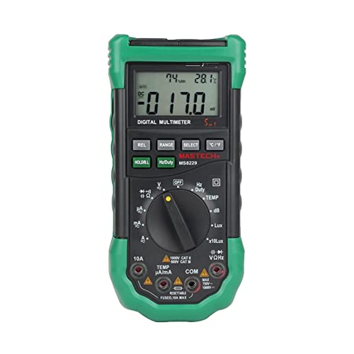 MS8229 5-in-1-Digitalmultimeter mit automatischer Reichweite, Multifunktions-Lux-Schallpegel-Temperatur-Feuchtigkeits-Tester,Lange Haltbarkeit von HEALBYBLE