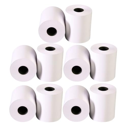 HEALEEP 10 Rollen Kassiererdruckpapier Kreditkartendruckpapier Praktisches Druckerpapier Papier Für Thermodrucker Thermobondrucker Belegpapier Für Kreditkarten Quittungspapier Weiß von HEALEEP