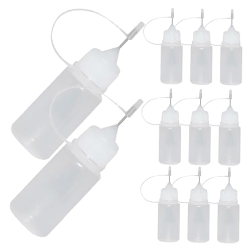 HEALEEP 15 Stück Wasserabfüllung Kleben Leimspender Flasche Nadelkleber-quetschflasche Kleine Leimflaschen Quilling-kleberflasche Squeeze Flasche Weiß Plastik von HEALEEP