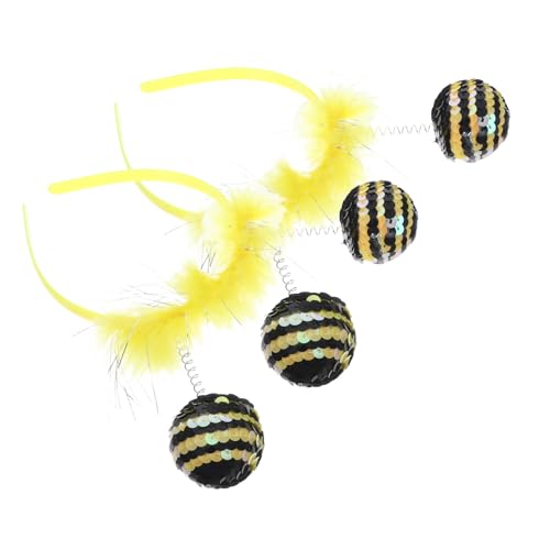 HEALEEP 2 Stück Festliche Party Haarzubehör Partystirnband Cosplay-Haarreifen Party-Stirnbänder Bienen-Party-Stirnband Cosplay-Stirnbänder Bienen Zubehör Kostüm Tuch Yellow HEALEEP 2 Stück Festliche Party Haarzubehör Partystirnband Cosplay-Haarreifen Party-Stirnbänder Bienen-Party-Stirnband Cosplay-Stirnbänder Bienen Zubehör Kostüm Tuch Yellow von HEALEEP