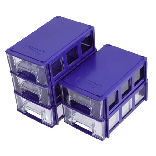 HEALEEP 5Er-Box teile box schubladenbox sortierbox Multifunktionale Box led-lichtständer basis Strohdach für Tiki-Bar Hardware-Speicher-Organizer Teile-Organizer-Schubladen Plastik Blue von HEALEEP