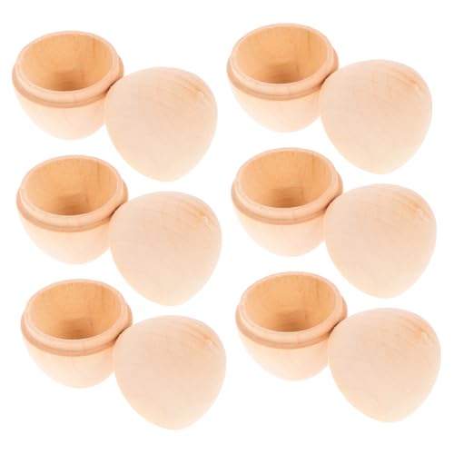 HEALEEP 6Stücke Unbemalte Holz Ostereier für Handwerksprojekte Kreative DIY Dekorationen Robustes Holz für Ostern und Partys Vielseitig Einsetzbar HEALEEP 6Stücke Unbemalte Holz Ostereier für Handwerksprojekte Kreative DIY Dekorationen Robustes Holz für Ostern und Partys Vielseitig Einsetzbar von HEALEEP