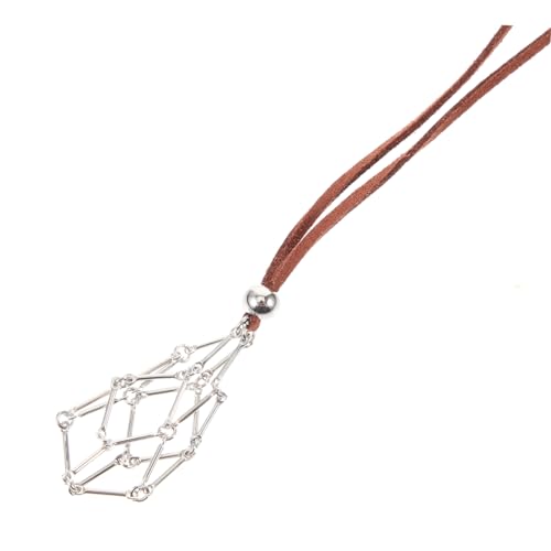 HEALEEP Leerer Halter Für Halskettenstein Käfigschnüre Aus Quarzstein Steinkäfig-halskette Stein Halskette Diy Anhänger Halskette Mit Steinanhänger Geflochtener Jahrgang Kristall Metall von HEALEEP