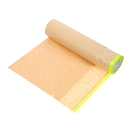 HEALLILY 1 Rolle Abdeckpapier maler zubehör kraftpapier Lackschutzfolie Schutzpapier Rolle Maskierfolie Zubehör für Wandmalerei Auto-Klebeband Malereiabdeckung Klebepapier bemalen Khaki von HEALLILY