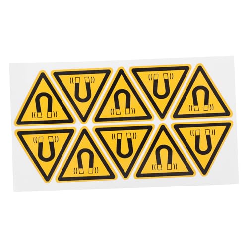 HEALLILY 10St Identifizierung von Magnetfeldern Gerätezaun selbstklebendes Logo Antikollisionsstab Etikett Aufkleber Etikett Warnschild Warnaufkleber Arbeitsplatzschild Papier Yellow von HEALLILY