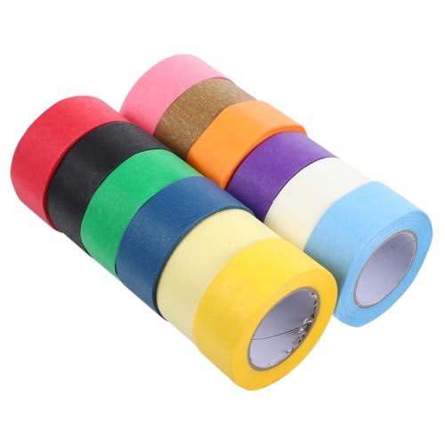 HEALLILY 12 Rollen Buntes Malerband Washi-tape Farbige Bänder Masse Dekorative Bänder Für Sammelalben Journaling-zubehör Planer Liefert Washi Tape Einfarbig Klebeband Süßes Band Papier von HEALLILY