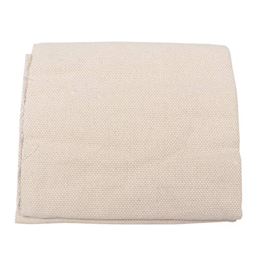 HEALLILY 135x100cm Punch Needle Stoff Baumwolle Kreuzstich Stoff Mönchstoff Stickerei Stoff Tuch Uni Stoff für DIY Basteln Nähen Stickerei Handwerk Beige von HEALLILY