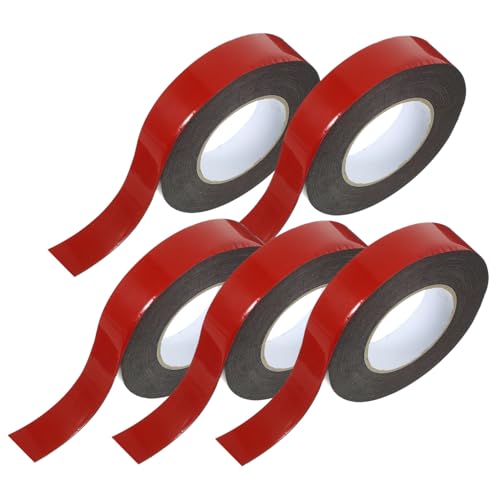 HEALLILY 5 Rollen Doppelseitiges Klebeband aus Schaumstoff doppelseitiges Schaumklebeband extra starke Klebehaken klebeband doppelseitig double sided tape Montageband Band für Auto Black von HEALLILY