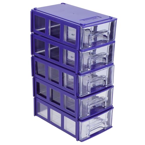 HEALLILY 5Er-Box teile box led-lichtständer basis Strohdach für Tiki-Bar schubladenbox sortierbox mehrzweckbox Werkstattorganisatoren und Lagerung Teile-Organizer-Schubladen Plastik Blue von HEALLILY