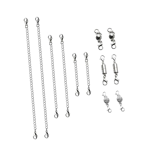 HEALSOPTHY 1 Satz 12 Stücke Schmuckzubehör Extender Bausatz Halskettenverschluss Zum Schichten Schmuckverschluss Mit Doppelter Öffnung Silberkette Silberne Halskettenkette Armschlinge Silver von HEALSOPTHY