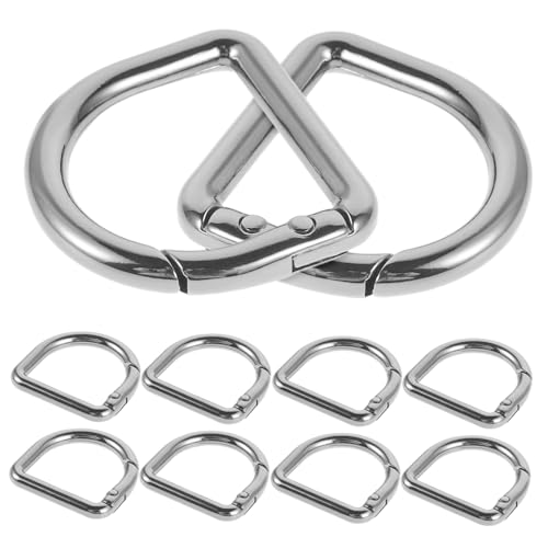 HEALSOPTHY 10 Stück Metallfeder D-ringe Clip Schlüsselanhänger Karabiner Clips Schlüsselanhänger Karabinerhaken Schnalle Geldbörse Umhängetasche Kette Ringe Clip Ersatz 22 Mm von HEALSOPTHY