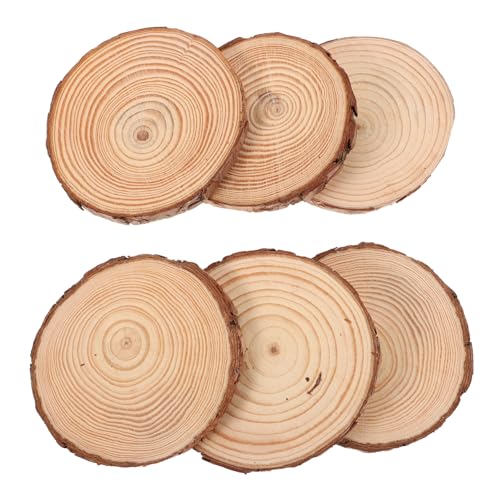 HEALSOPTHY 10 Stück Natürliche Holzkreise Zum Basteln, Große Holzplatten, Hochzeitsdekorationen Und Runde Holzornamente, Diy-malerei, Basteln von HEALSOPTHY