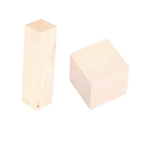 HEALSOPTHY 12 Stück Unfertiger DIY-Würfel Holzblöcke für DIY-Ornamente Holzquadrate für DIY-Ornamente Farbrührstäbchen Ahornfurnier Würfel selber machen kleiner Holzblock Hölzern von HEALSOPTHY