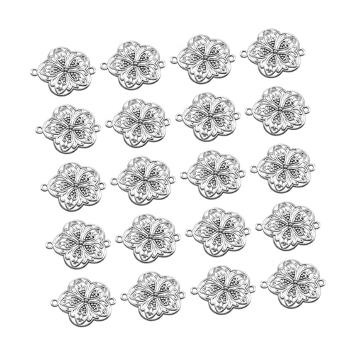 HEALSOPTHY 20pcs Antique Flower Pattern Charms Anhänger DIY Schmuckherstellung Steckverbinder von HEALSOPTHY