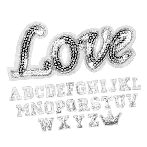 HEALSOPTHY 28 Stück Teiliges Gestickter Buchstaben Patches zum Aufbügeln Silberne Applikationen mit Kronenmotiv Selbstklebend für Textilien für Rucksäcke Kleidung DIY Bastelarbeiten und HEALSOPTHY 28 Stück Teiliges Gestickter Buchstaben Patches zum Aufbügeln Silberne Applikationen mit Kronenmotiv Selbstklebend für Textilien für Rucksäcke Kleidung DIY Bastelarbeiten und von HEALSOPTHY