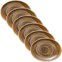 6 HEART & SOUL Servierplatten Perfect Match Cumin hellbraun 25,0 x 19,0 cm von HEART & SOUL