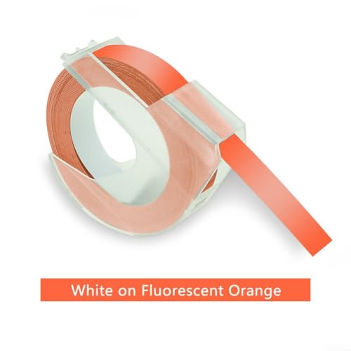 Beschriftung leicht gemacht mit 9 mm 3D-geprägtem Etikettenband, ideal für verschiedene Beschriftungsanwendungen (fluoreszierendes Orange) von HEBEOT