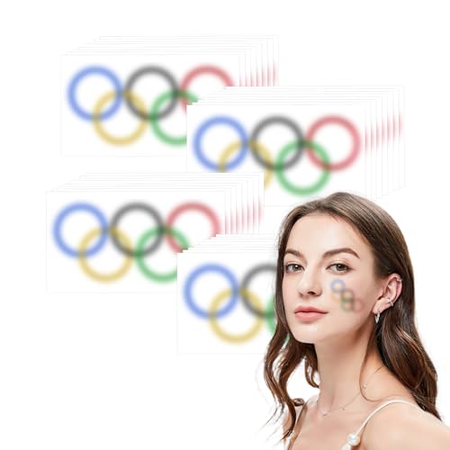 HEDMON 50 Stück Olympische Tattoos 10,5 x 6 CM Olympische temporäre Tattoos Aufkleber, Olympische Ringe für die Dekoration der Olympischen Spiele von HEDMON