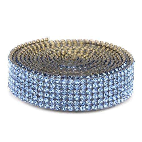 1m Mesh Kette Trim, DIY künstliche Kristallglas Mesh Banding Applikation für Hochzeitsfest Blumenarrangements[Blau]Borten mit Beads von HEEPDD