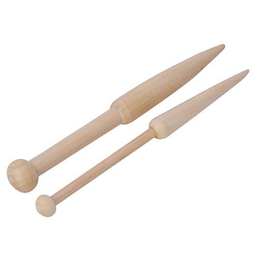 2 stücke Bobbin Buche Holz Stick, DIY Handwerk Weben Werkzeug Gewebt Pullover Schal Tapisserie Natürliche Einzelkopf Solide Wolle Kurze Stange für DIY Hause Gewebt von HEEPDD