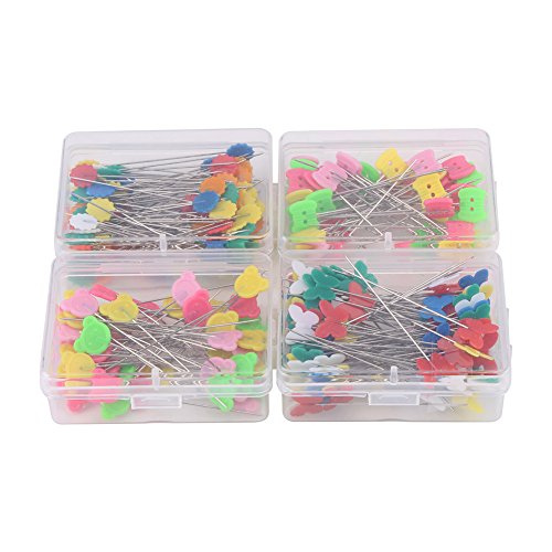 300 Stücke Blumenkopf Pins, einfache Einführung Nadel Einfädler Blumenkopf Pins DIY Quilting Tool Nähzubehör[Typ 1]Stecknadeln von HEEPDD