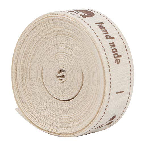 5 Yards Wolle Band, 1,5 cm Breite natürliche Baumwolle handgemachte Schriftarten Band vorhanden Package Supply Kleidung Label für Handwerk Geschenkpapier Haarschleife Hochzeit von HEEPDD