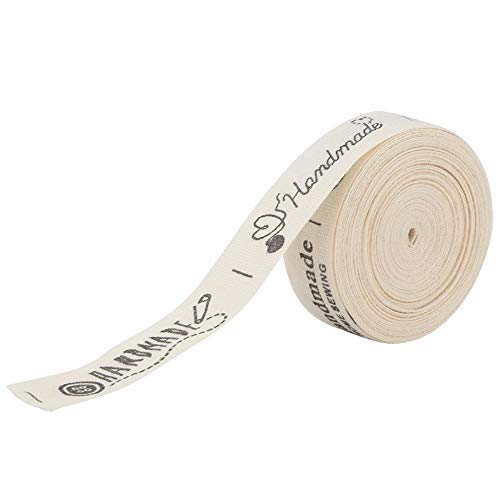 5 Yards Wolle Band, 1,5 cm Breite natürliche Baumwolle handgemachte Schriftarten Band vorhanden Package Supply Kleidung Label für Handwerk Geschenkpapier Hochzeit Deko Backe(# von HEEPDD