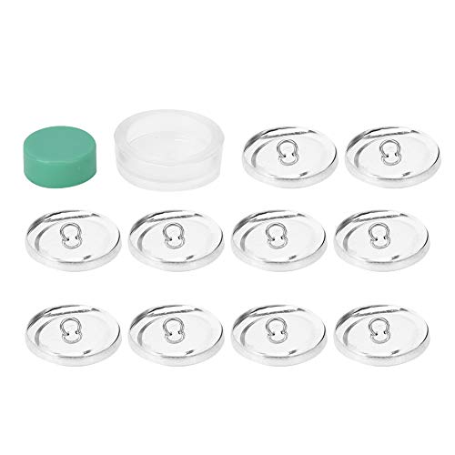 Abdeckung Tasten Kit, Covered Button Kits Bastelsets für DIY-Knöpfe Mit festem Stoff überzogene Knöpfe mit flacher Rückseite 1 Satz Schnallen werkzeuge 10 Sätze Schnallenbasis[30mm]Knöpfe von HEEPDD